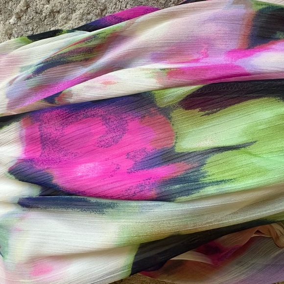 DKNY‎ by Donna Karan Printed Chiffon Watercolor V-Neck 3/4 Sleeve Wrap
Dress 6 - Picture 6 of 7